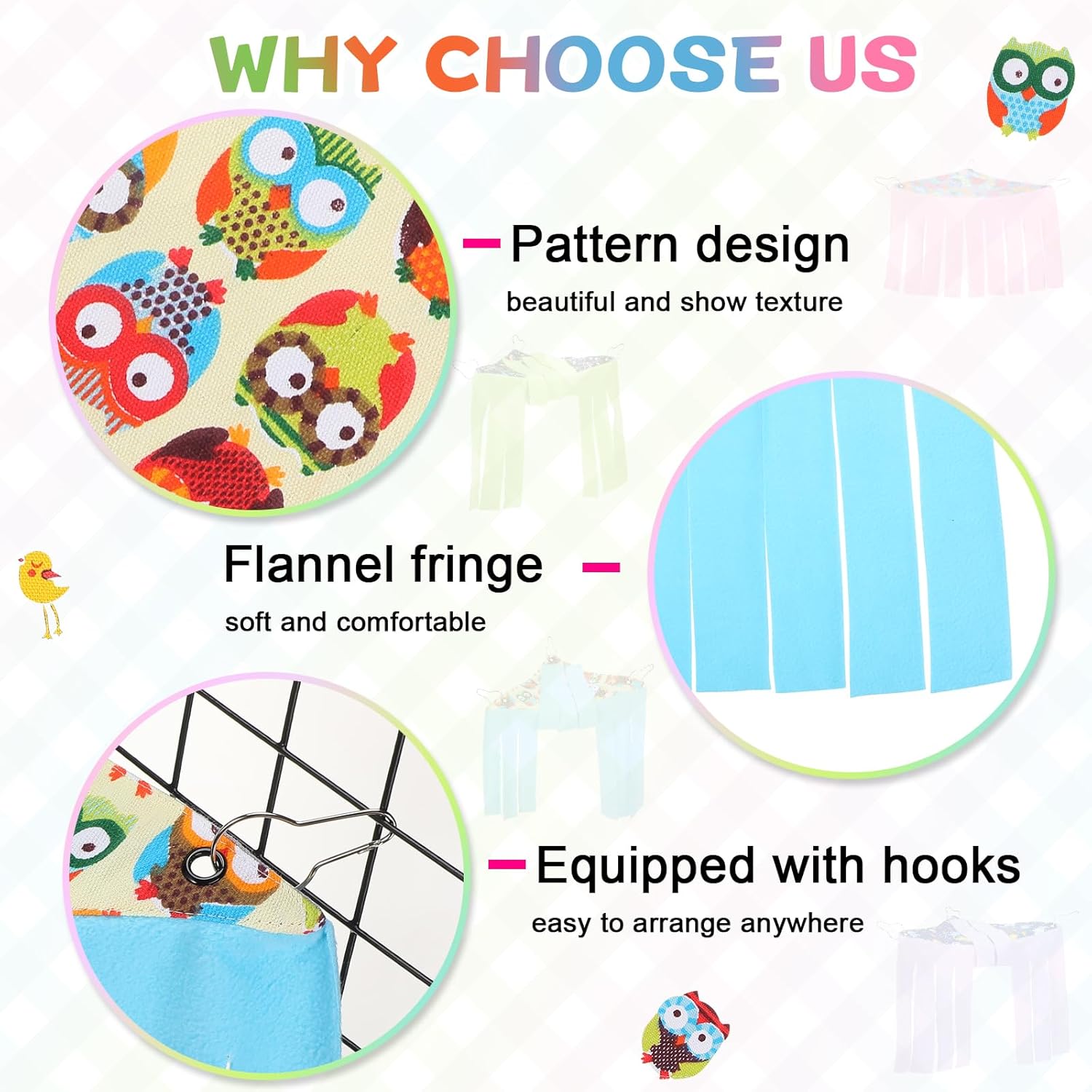 Geetery 4 Pcs Guinea Pig Hideout Small Animal Corner Fleece Hideaway Cute Ferret Hammock Cage Decor Accessories for Hamster Hedgehog Small Bunny Small Pets, 4 Styles