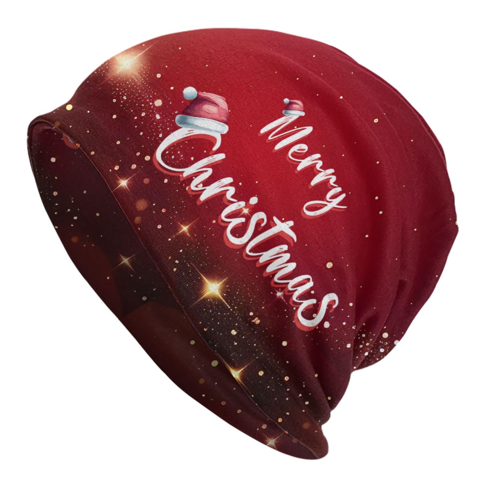 zerosevenee Unisex Watercolor Christmas Ornament Beanie Chemo Hat Cancer Headwear Knitted Hats Baggy Slouchy Scarf Cap Knit Hat
