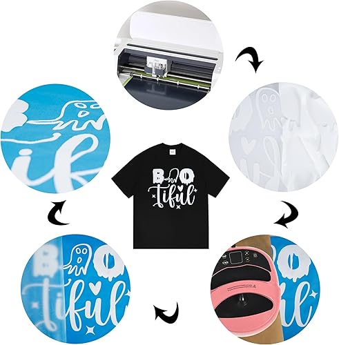 Miniatura 3 de RENLITONG Vinilo de transferencia de calor mate 3D Puff HTV blanco de 12 pulgadas por 6 pies, rollo para planchar para prensa de calor, camisetas