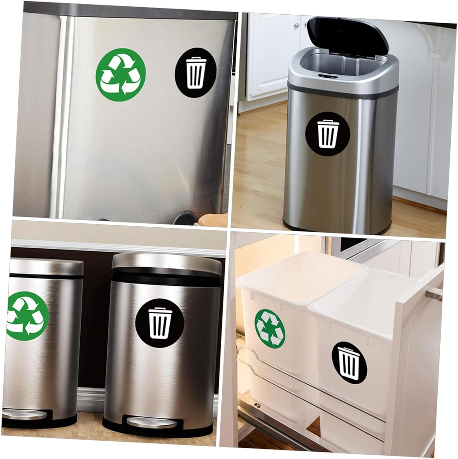 Garbage Classification Decals Adhesive Vinyl Stickers Recycle Sticker for Trash Can Magnetic Adhesive Vinyl