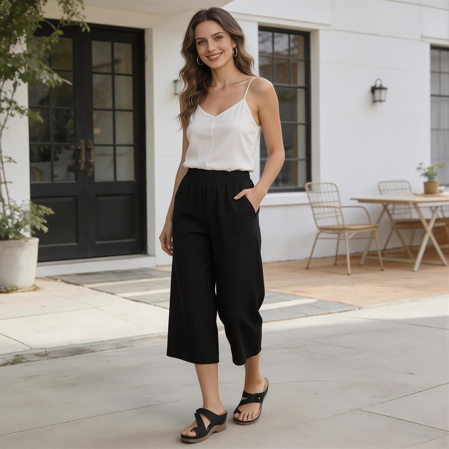 SHIBEVER Women's Wedge Sandals Platform: Comfortable Dressy Summer Casual Slip-On Flip Flops Women Sandals - Image 3