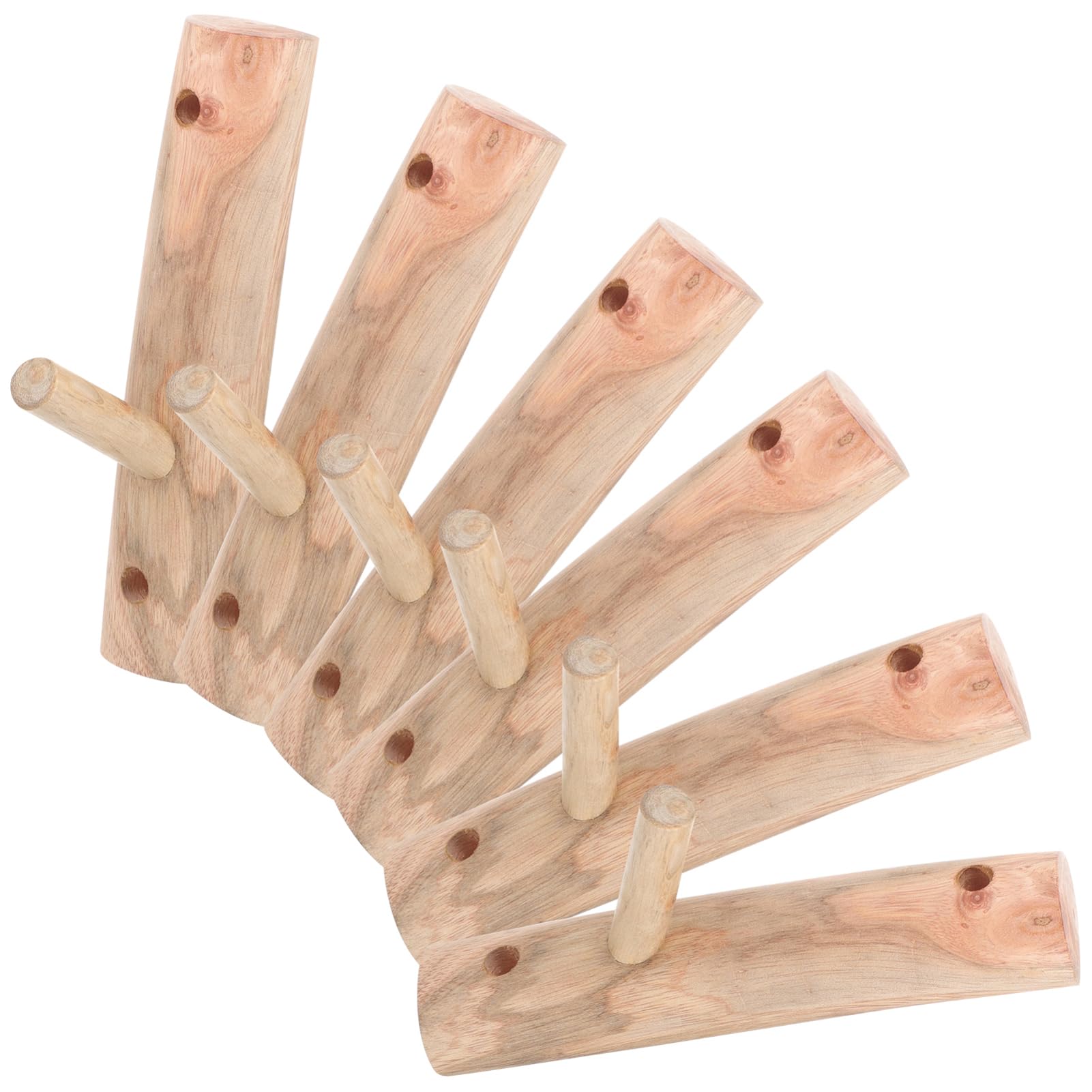 Crochet de branche d'arbre en bois Alipis pour patère murale, lot de 6