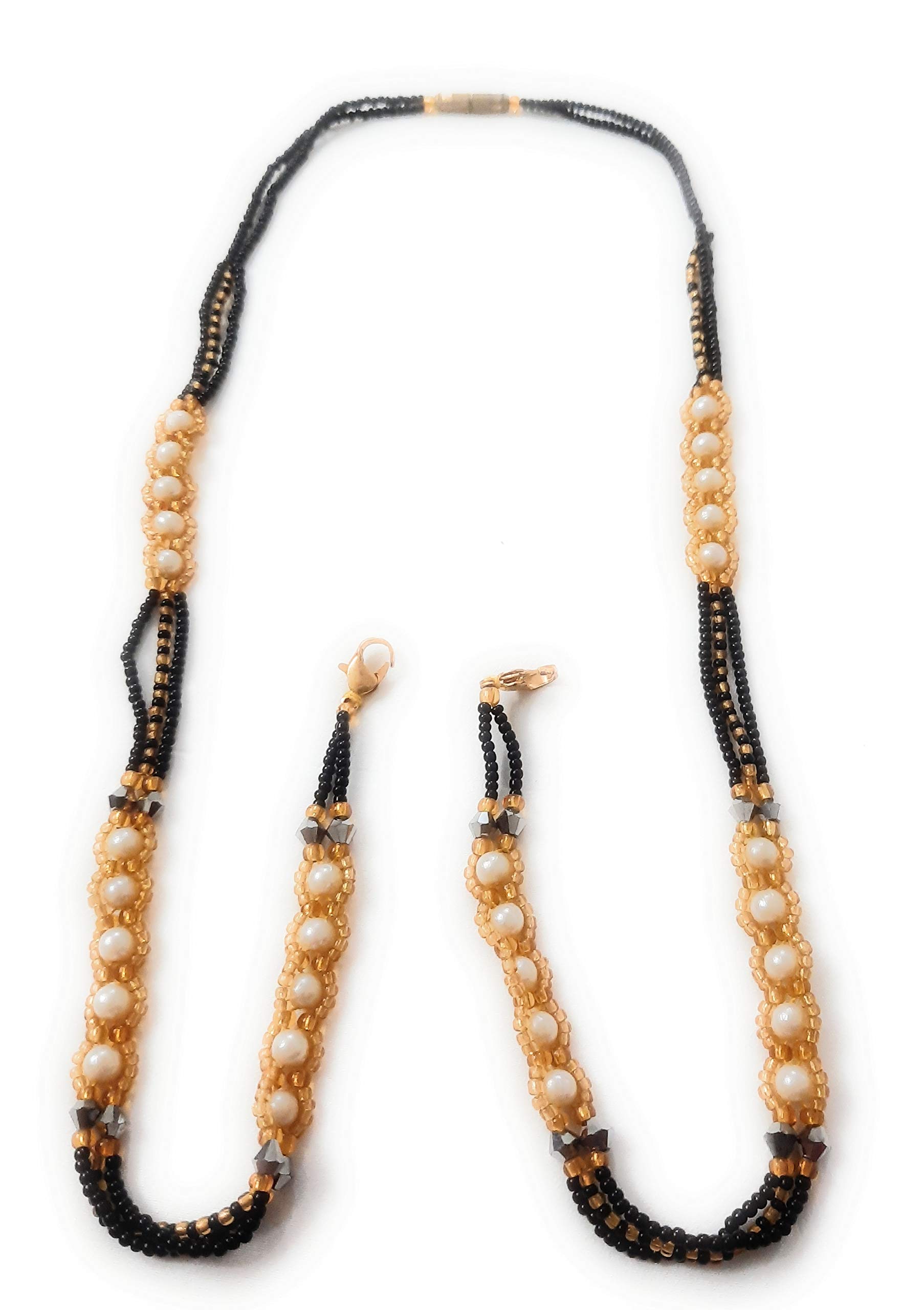Double Line Black Pearl Mangalsutra Chain Without Pendant For Women-image-47