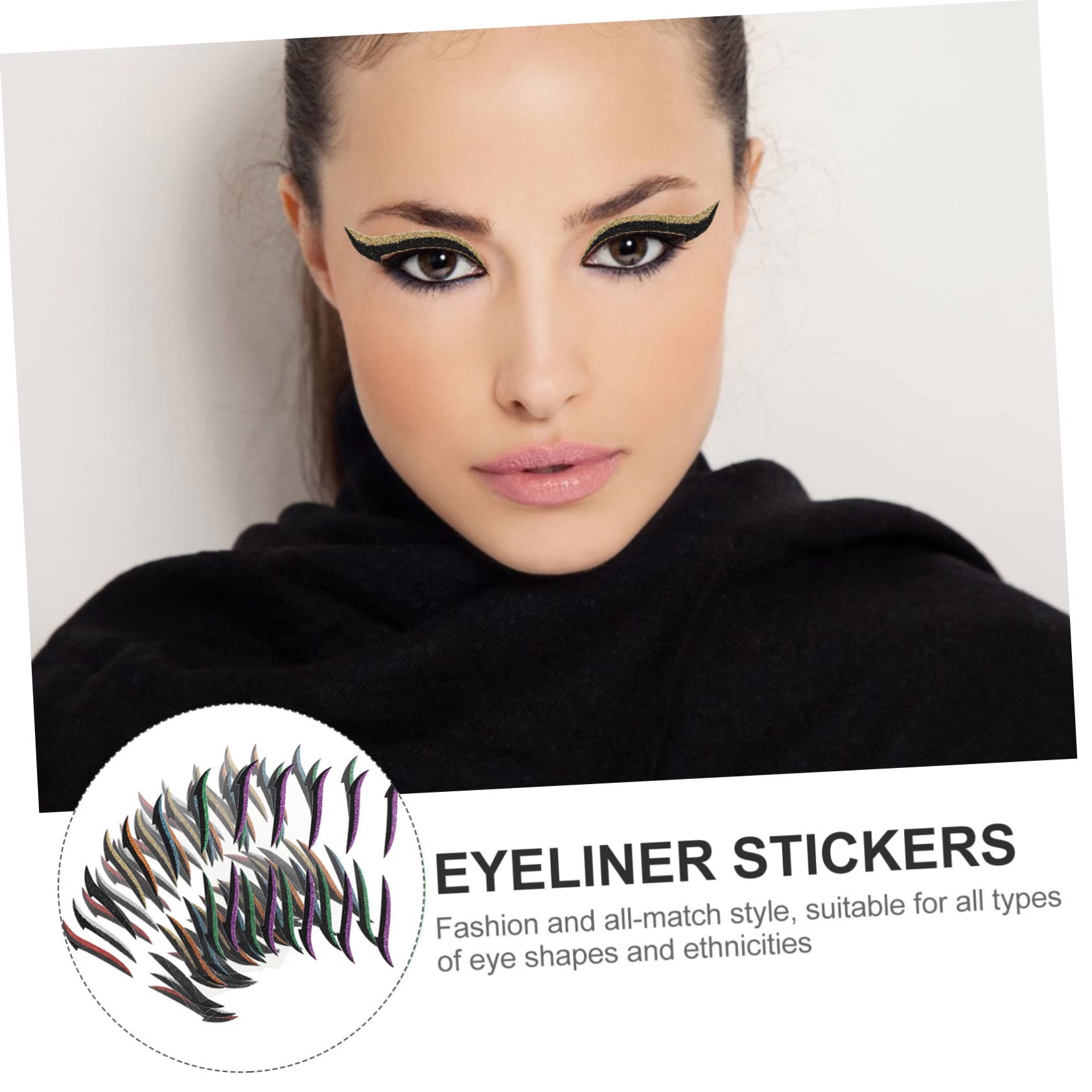 Beaupretty 120 Pares Delineador de ojos cinta adhesiva para párpados delineador instantáneo pegatinas etiqueta engomada de la piel del ojo tiras de doble párpado apliques herramienta