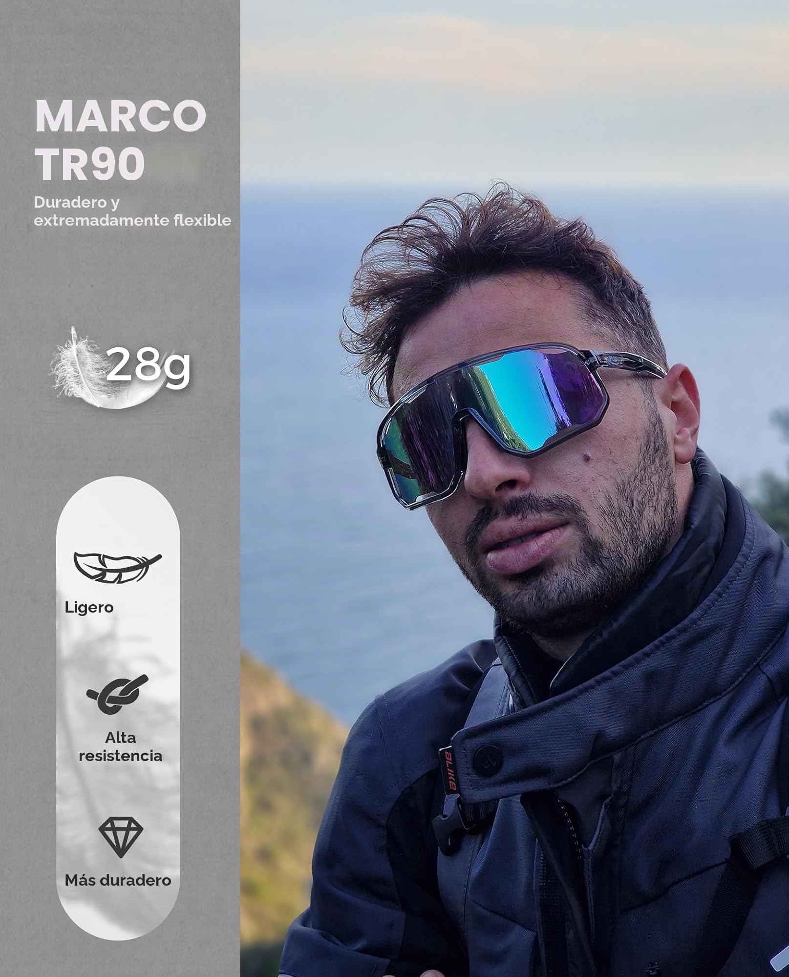 ROCKBROS Gafas de Ciclismo, Gafas Fotocromáticas al Aire Libre para Bicicleta, Anteojos Deportivos de Sol para Hombres y Mujeres