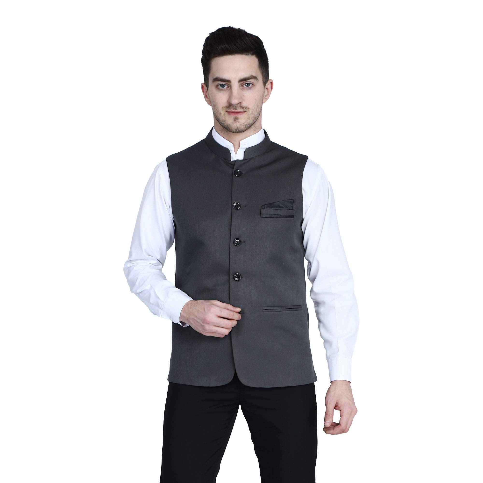 tahvo Men's Nehru Jacket/Waistcoat/Modi Jacket Cotton Fabricnehru Jacket with hanky-picture-20