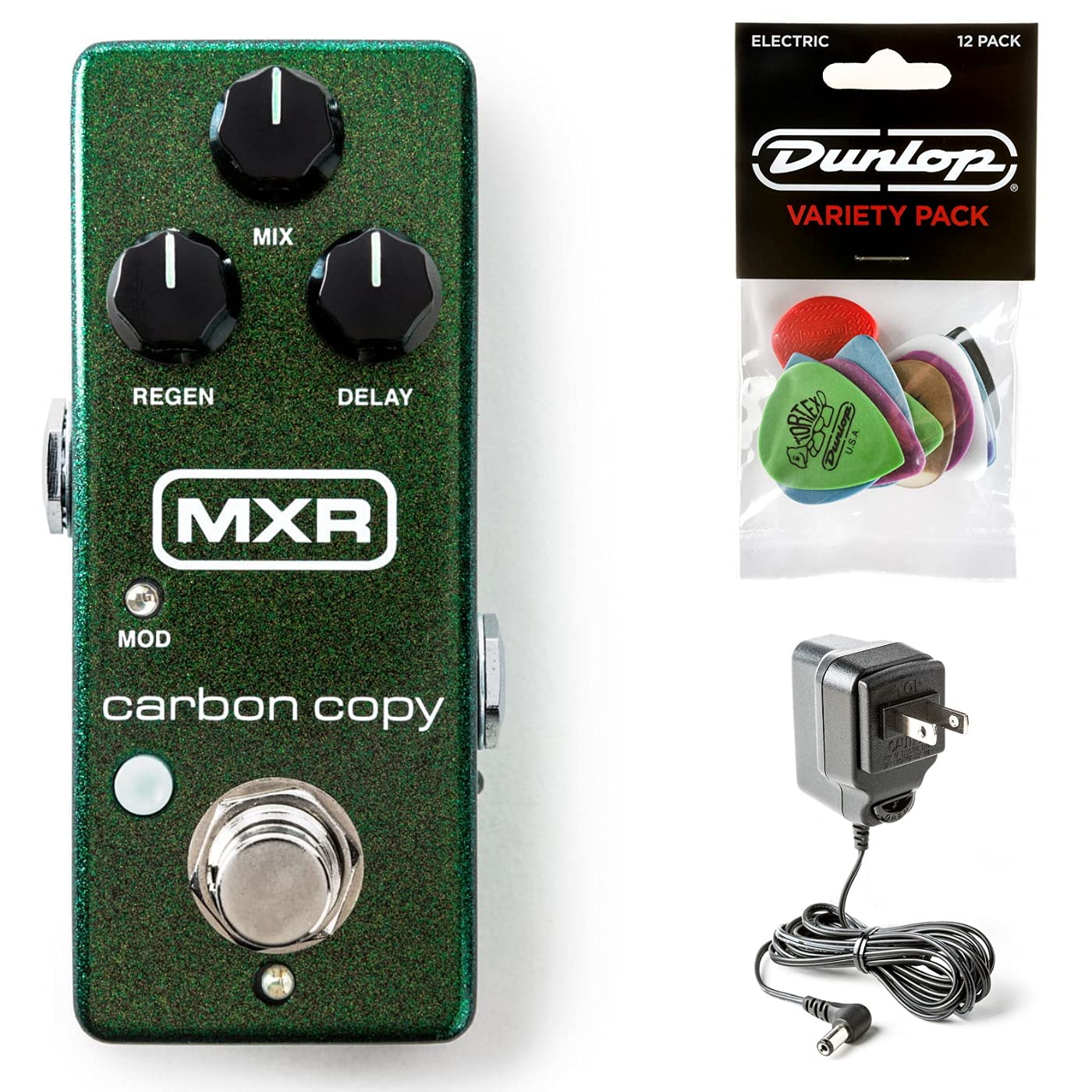 Briskdrop MXR M299 Carbon Copy Mini Bundle with Dunlop ECB003 Power Supply and Dunlop Variety Pick Pack