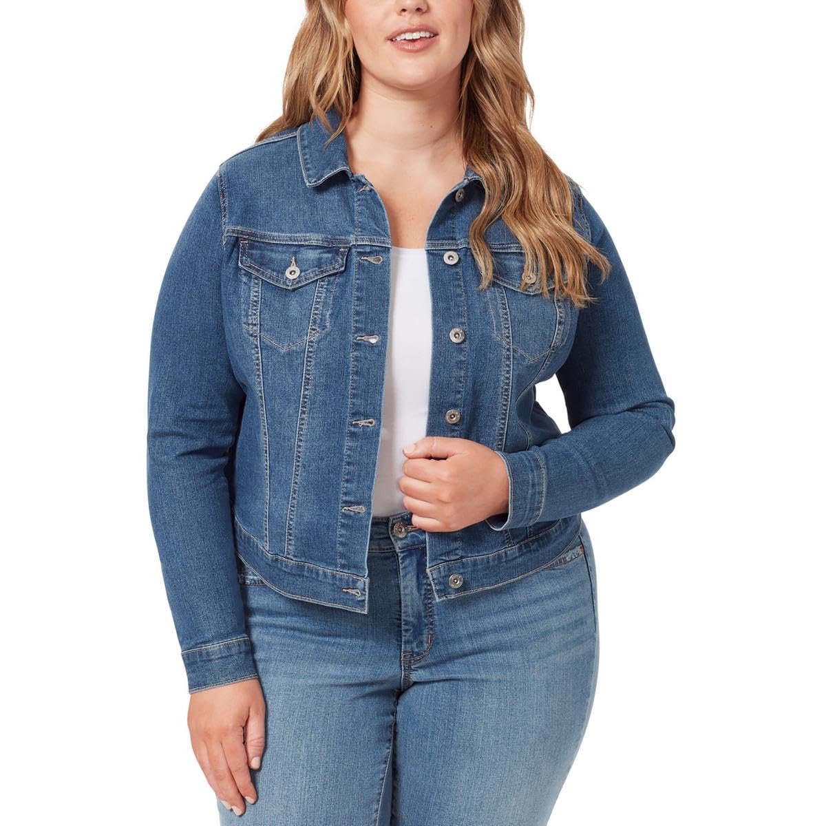 womens Pixie Classic Feminine Fit Crop Jean Jacket