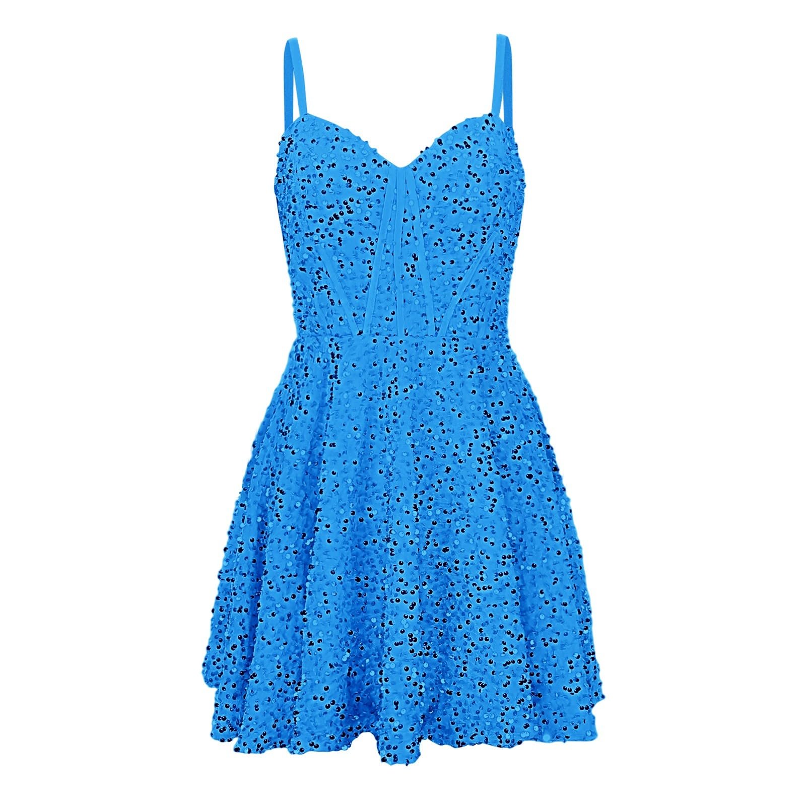 Robe Paillette Femme Grande Taille, Robe Sexy Femme sans Manches Chic Et Elegant Col en V Style Rétro Couleur Unie Disco Courte Carnaval Carnaval Dress pour Club De Soirée