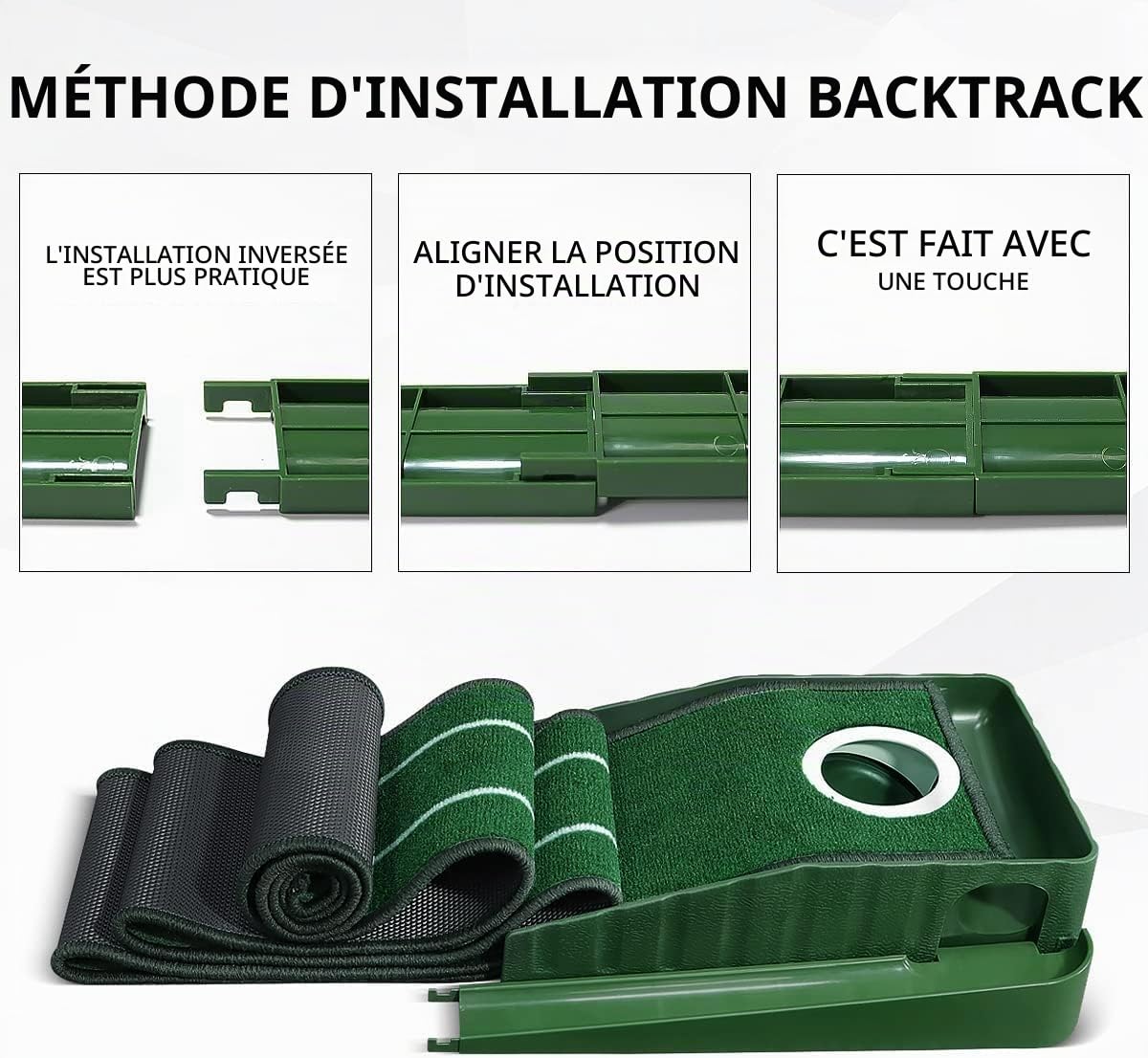 Putting Green Indoor Set, Long Mat with Auto Ball Return for Home Office