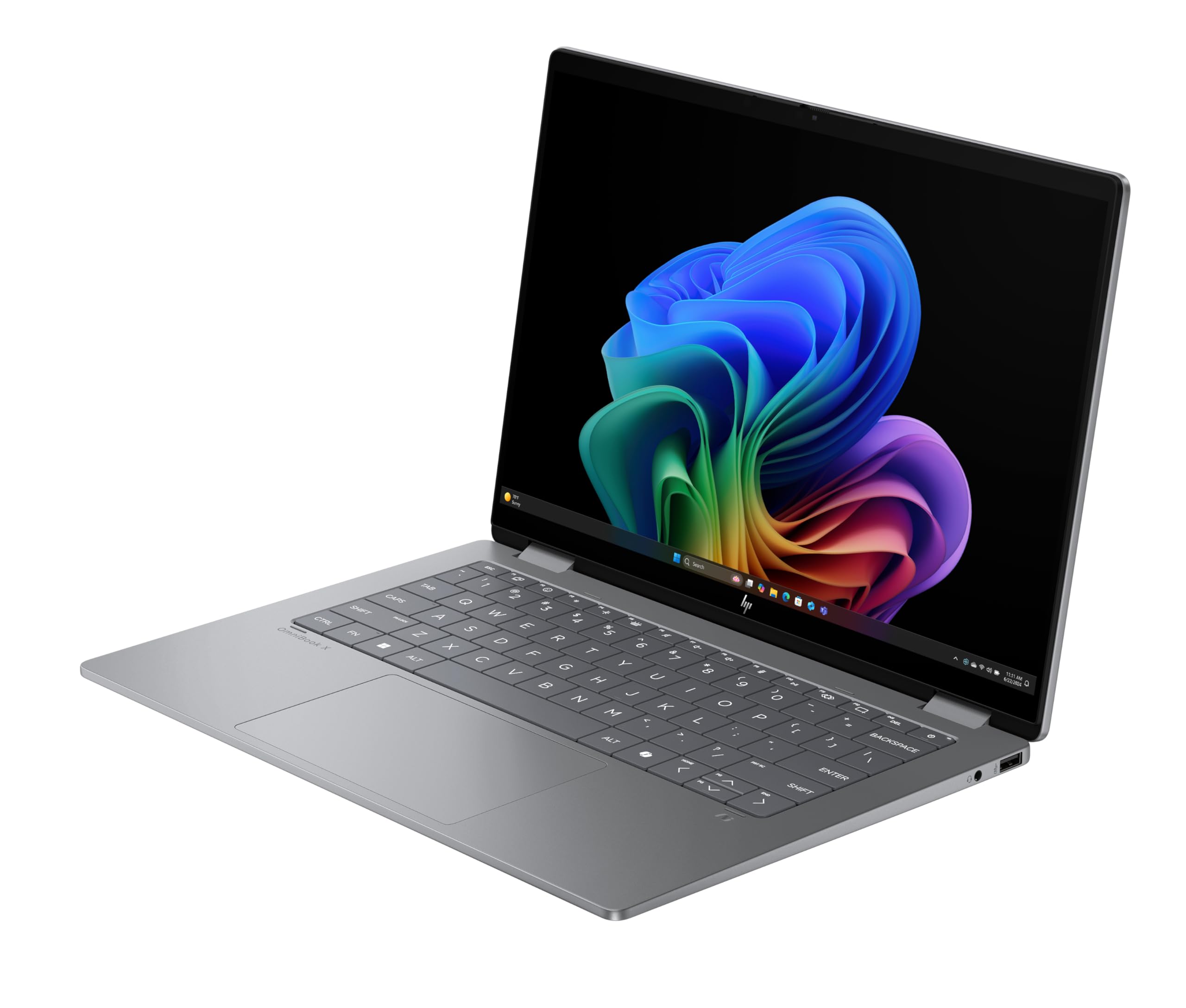 HP OmniBook X Flip 2-in-1 Laptop 14" 2K Touchscreen AMD Ryzen AI 7 16GB RAM 512GB Win11 Silber