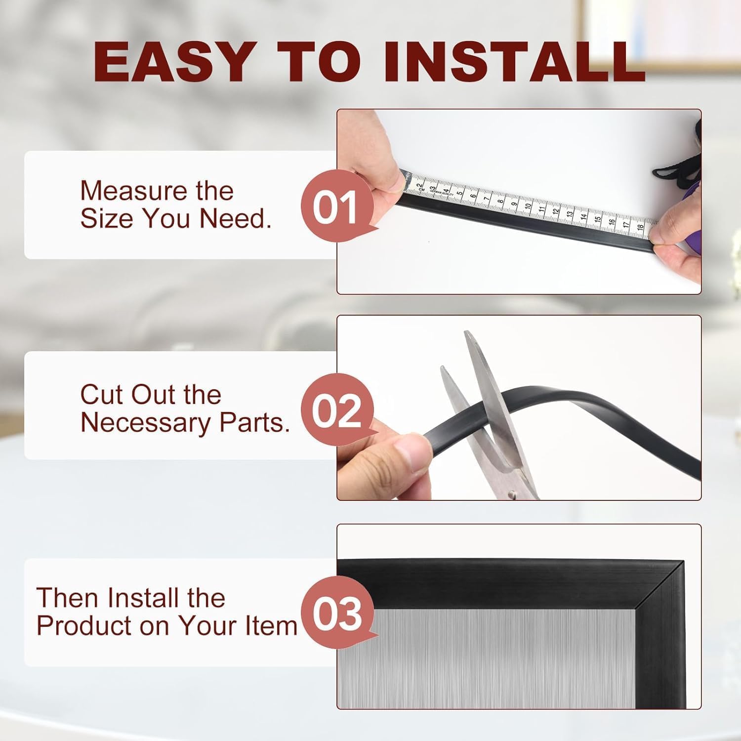 PROFILI A U 1-15 Mm Profilo Di Presa Protezione Bordi Silicone Fascia - Foto 6