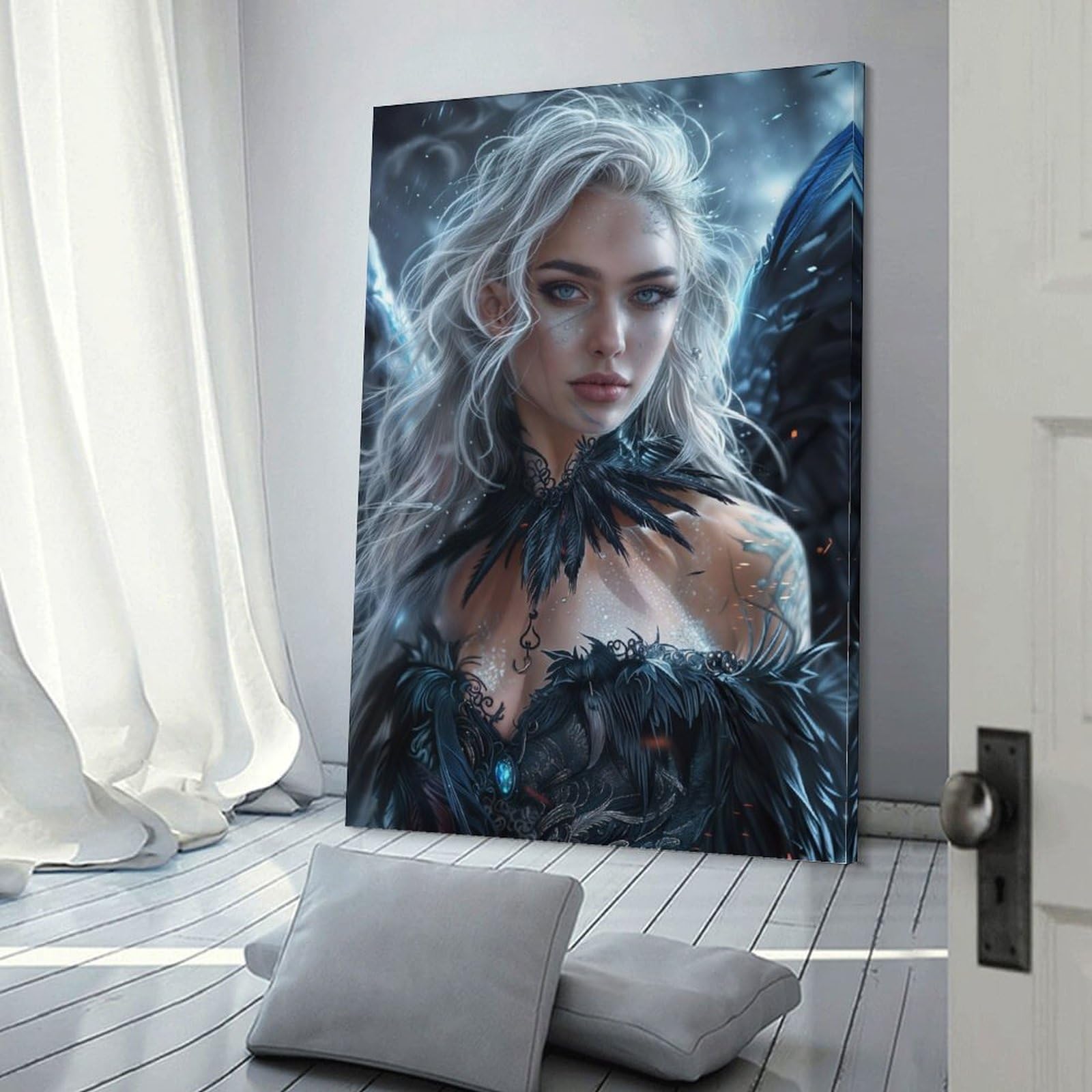POLIUAWS Enchanting Ice Succubus Art Poster Print Artworks Canvas Poster Wall Art Prints Home Modern Decor Birthday Party Decor 12x18inch(30x45cm)