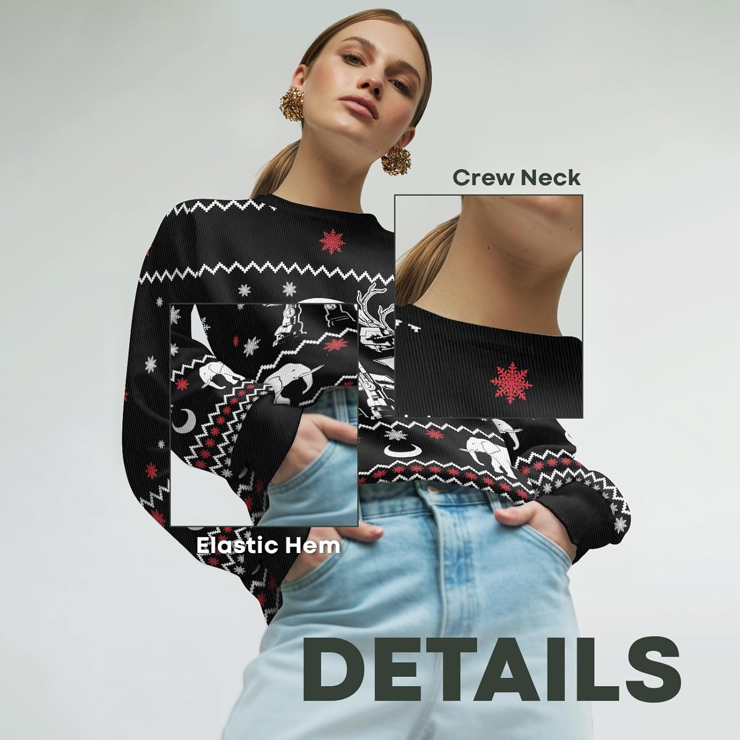 99TIMORO Funny Ugly Christmas Sweater for Men and Women, Holiday Pullover 2025, Novelty Crewneck Sweatshirt, Festive Gift - Image 4