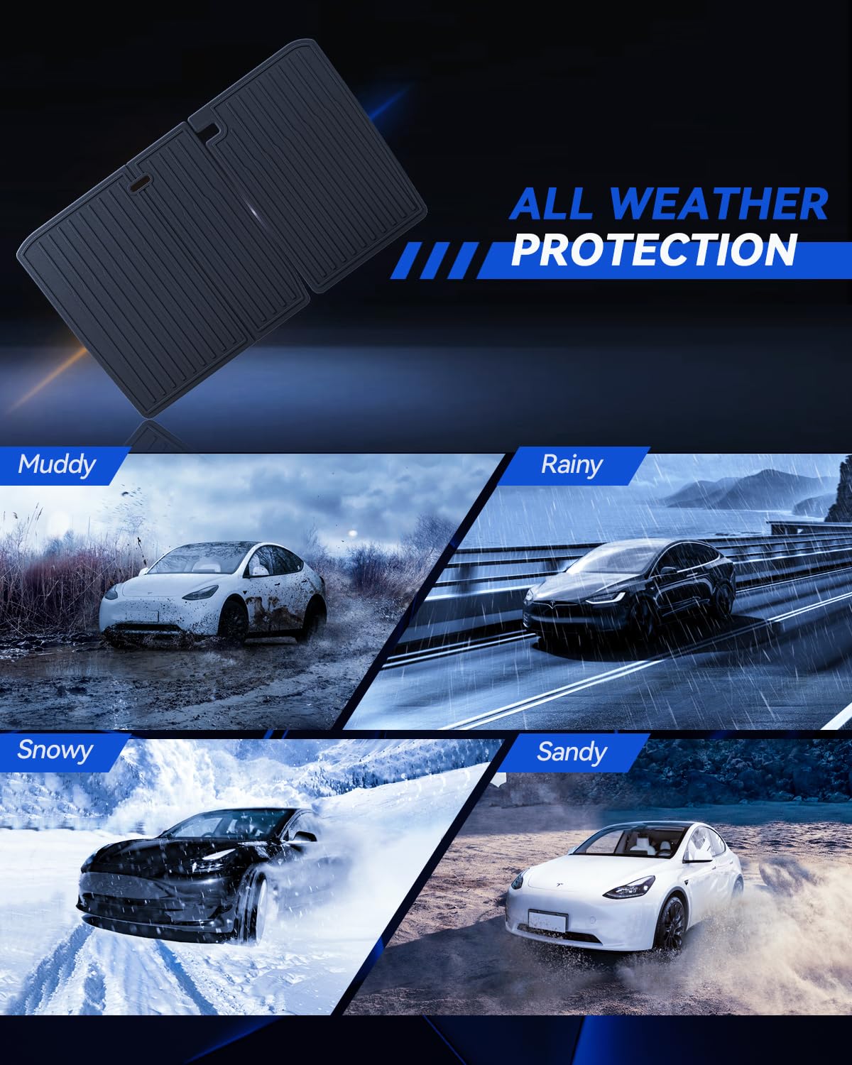 Zweite Sitzreihe Rückenbezug für Tesla Model 3 2024-2026 Allwetter TPE Sitzschutz Wasserdicht und rutschfest Rear Seat Cover Tesla Model 3 Highland Zubehör