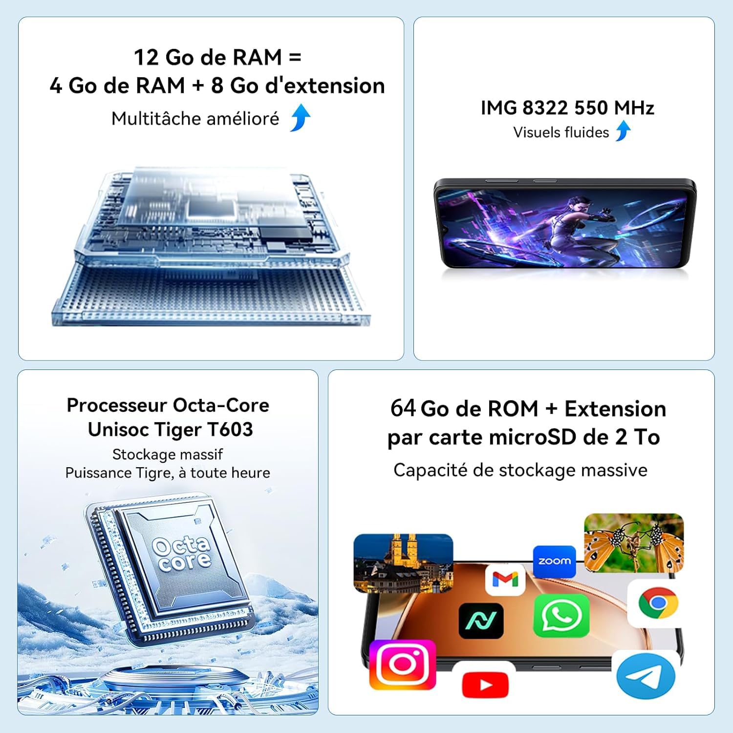 Blackview Wave 9C Telephone Portable Pas Cher avec Coque 360° Rotatif 12Go+64Go / 2To TF, 6,56" IP54 Android 15 Smartphone Débloqué 4G Dual SIM, 5000mAh 13MP Téléphone 4G, GPS,OTG, 2 Ans Garantie