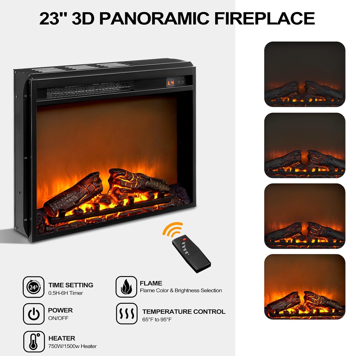 SAVOR LIFE Fireplace TV Stand for 80'' TV, 70" Electric Fireplace with Mantel, White Entertainment Center with Electric Fireplace & LED Lights, TV Console Fire Place TV Stands for Living Room