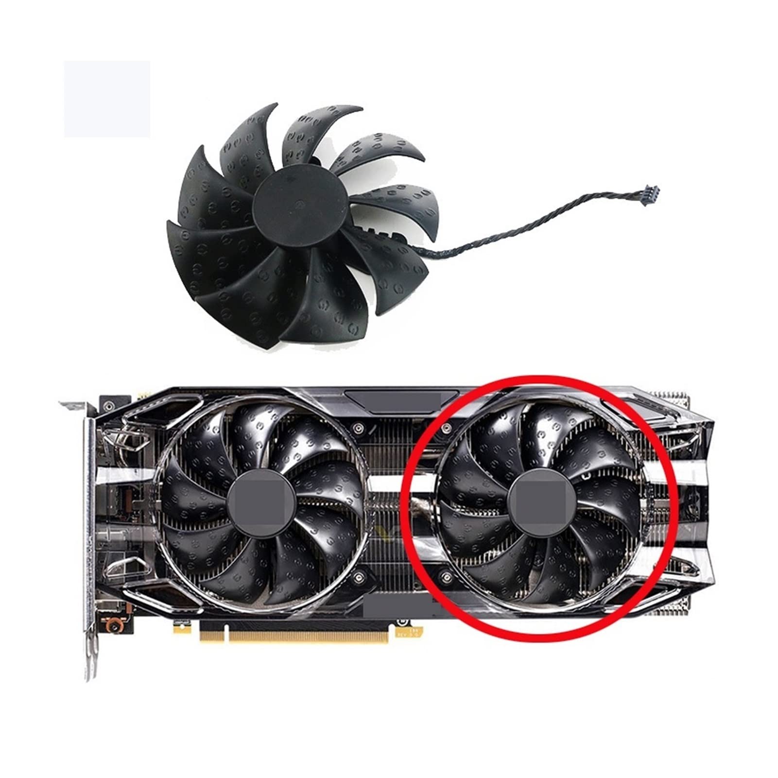 Youngran Ventiladores de enfriamiento 87mm PLD09220S12H PLA09215S12H 4PIN RTX 2080 TI GPU Fan Compatible con Evga RTX 2060 2070 2080 2080 TI Tarjeta de gráficos Ventilador Leisurely