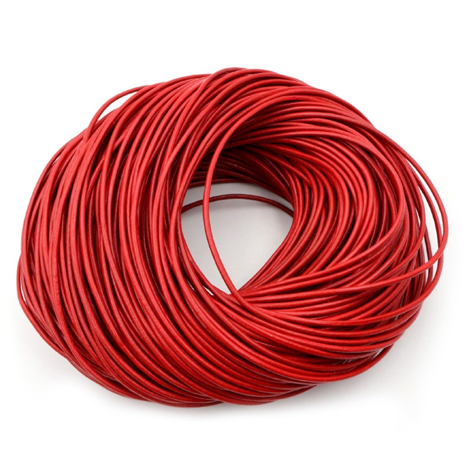 1.0/1.5/2/2.5/3/4/5mm 4 Color Genuine Leather Round Thong Cord DIY Bracelet Findings Rope String For Jewelry Making(Red,2.5mm X 5 Meters)