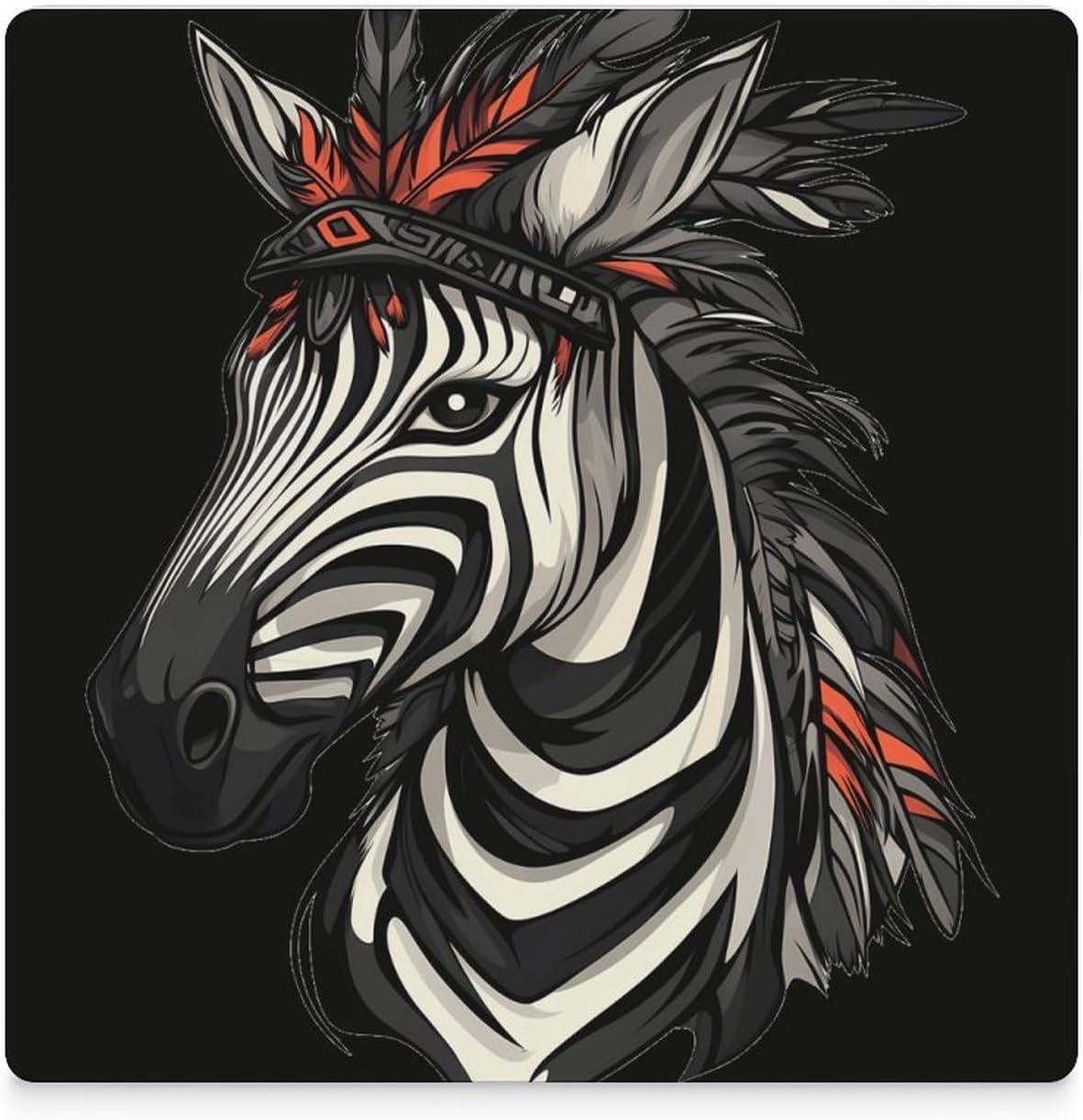 Ethnic Tribal Zebra Ceramic Coasters Square Drinks Coaster Coffee Table Decor Table Coaster for Home Bar