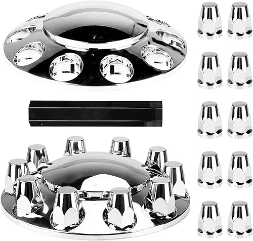 Youxmoto Cubiertas cromadas de 1.299 in para tuercas atornilladas para Volvo & International & Peterbilt & Kenworth & Mack & Freightliner Cascadia,