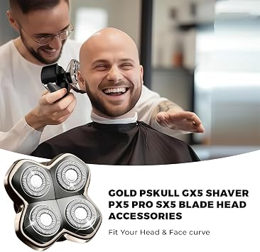 Compatible with Skull Shaver Replacement Heads,1Pack PRO 4 Head Replacement Blade Compatible with Skull Pitbull Gold/Silver/Platinum PRO,Blades Fit for Butterfly Kiss Head Shavers,Rotary 4