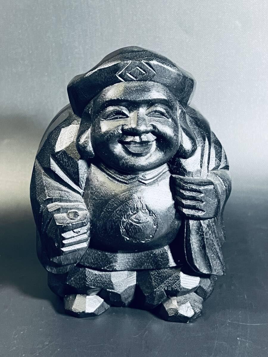 Amazon.co.jp: 今村宗圓 名作 一刀彫り 木彫り 大黒天様 七福神 縁起物
