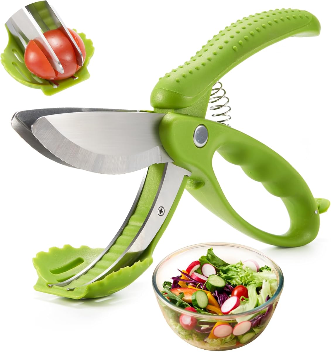 ALEXPHY Salad Scissors with Double Blades, Lettuce Chopper for Chopped Salad, Green