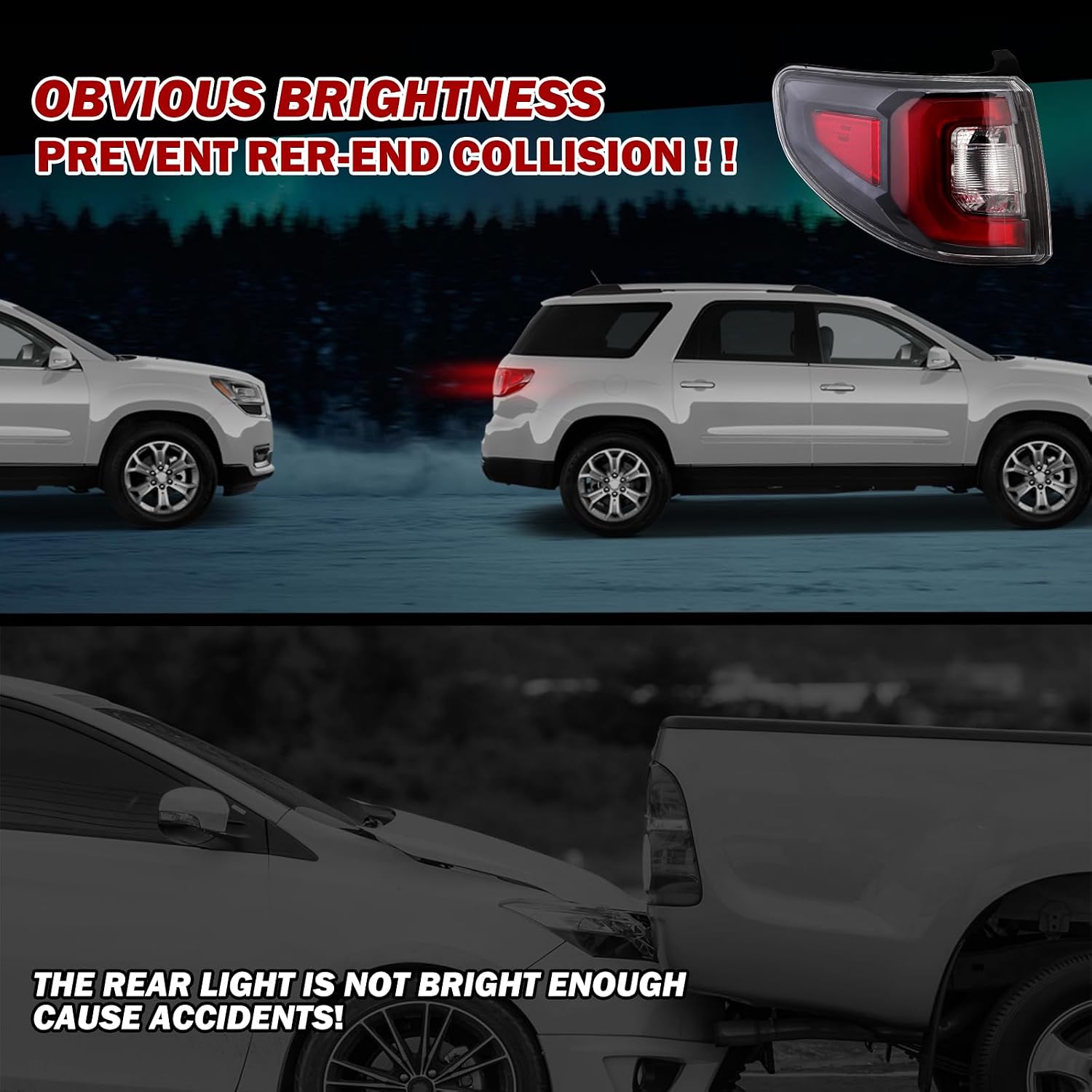 Tail Light Lamp For GMC Acadia 2013 2014 2015 2016 For GMC Acadia Limited 2017 84051375-PFM With Driving lights Without Middle Module Blind Spot (Left Driver Side)