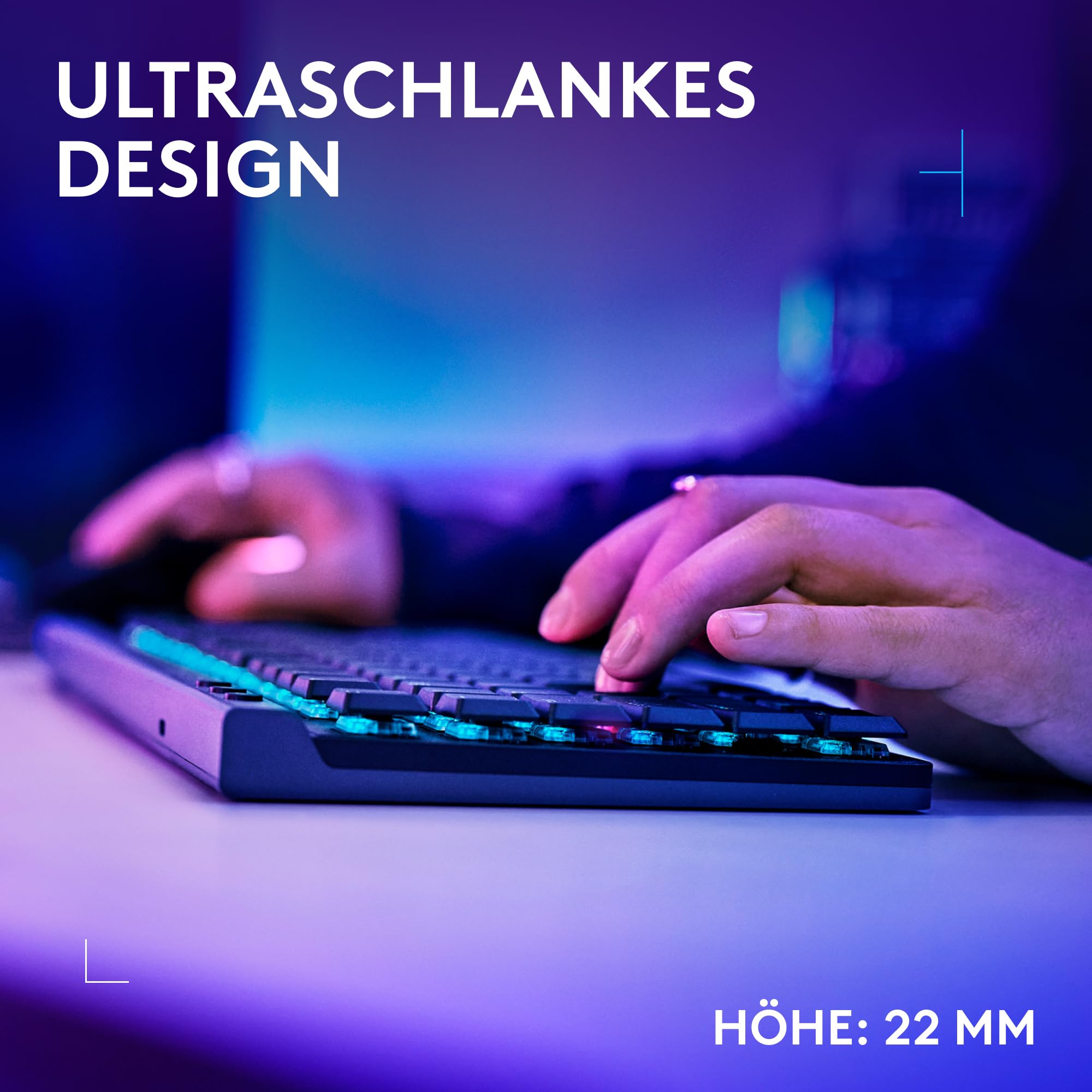 Logitech G G515 Lightspeed TKL kabellose Gaming-Tastatur, LIGHTSYNC RGB, dünnes Profil, PBT-Tastenkappen, taktile Switches, Deutsches QWERTZ-Layout Schwarz