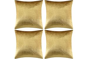 GIGIZAZA Luxury Gold Velvet Decorative Throw Pillow Covers, Pack of 4