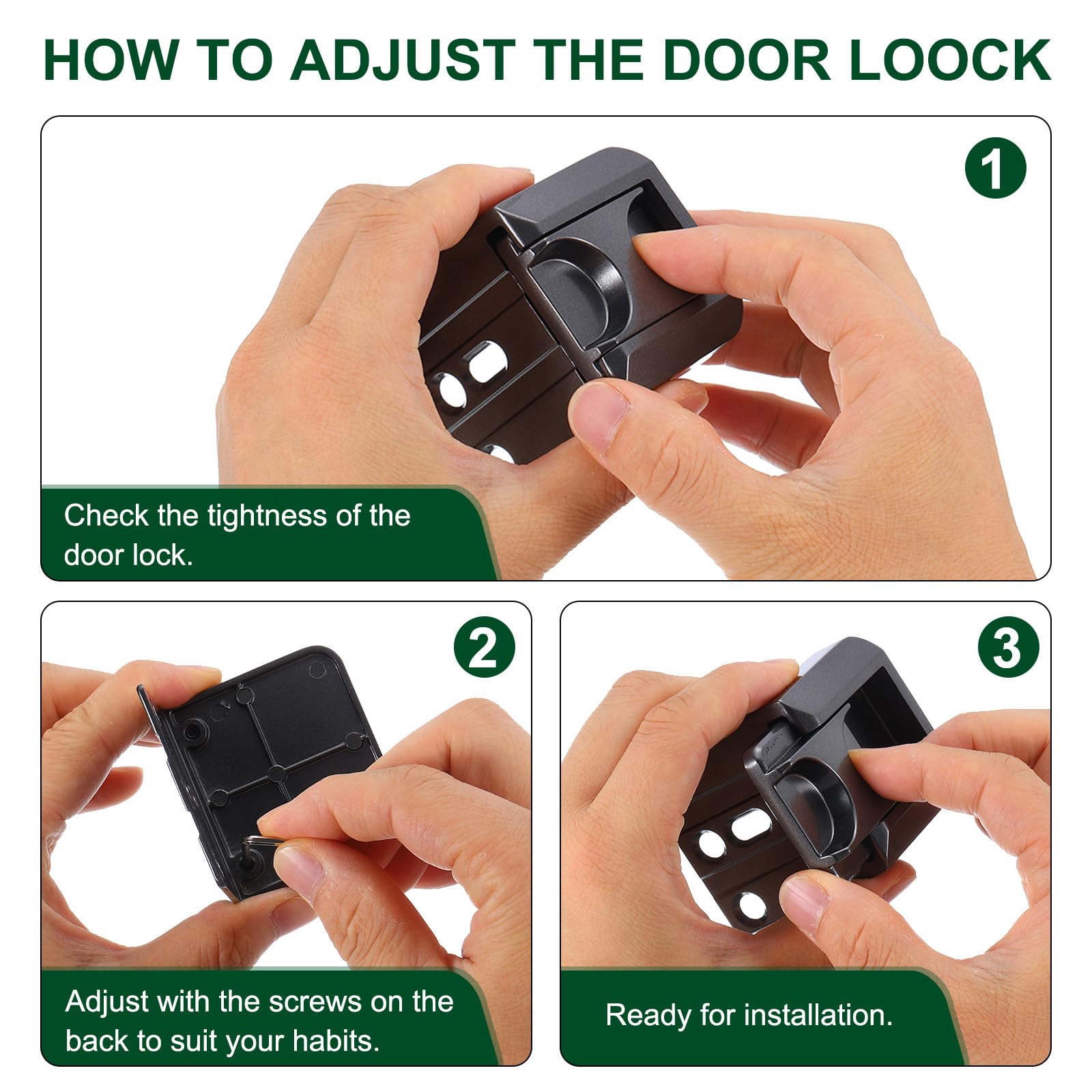 uxcell 2 cerraduras de seguridad para el hogar, a prueba de niños, cerradura de refuerzo de puerta, cerradura de seguridad mejorada, cerradura de puerta extra protectora para puerta oscilante