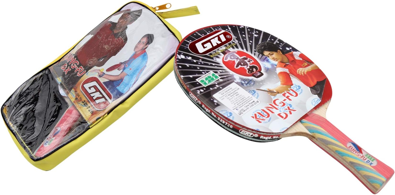 GKI Wood Kung Fu DX Table Tennis Racquet Multicolor, Pack of 1