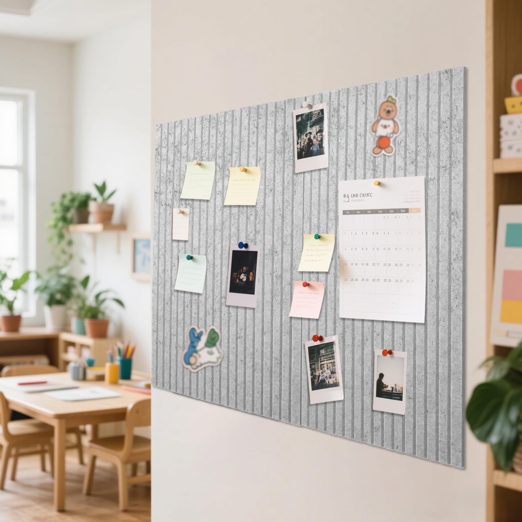 2 Stück Große Filz Pinnwand Korkplatte mit 30 Pinnnadeln,80x120cm,Filzboard Memotafeln Memo Boards mit selbstklebender Rückseite für Wände,DIY dekorative Grau Filz Pinnwand