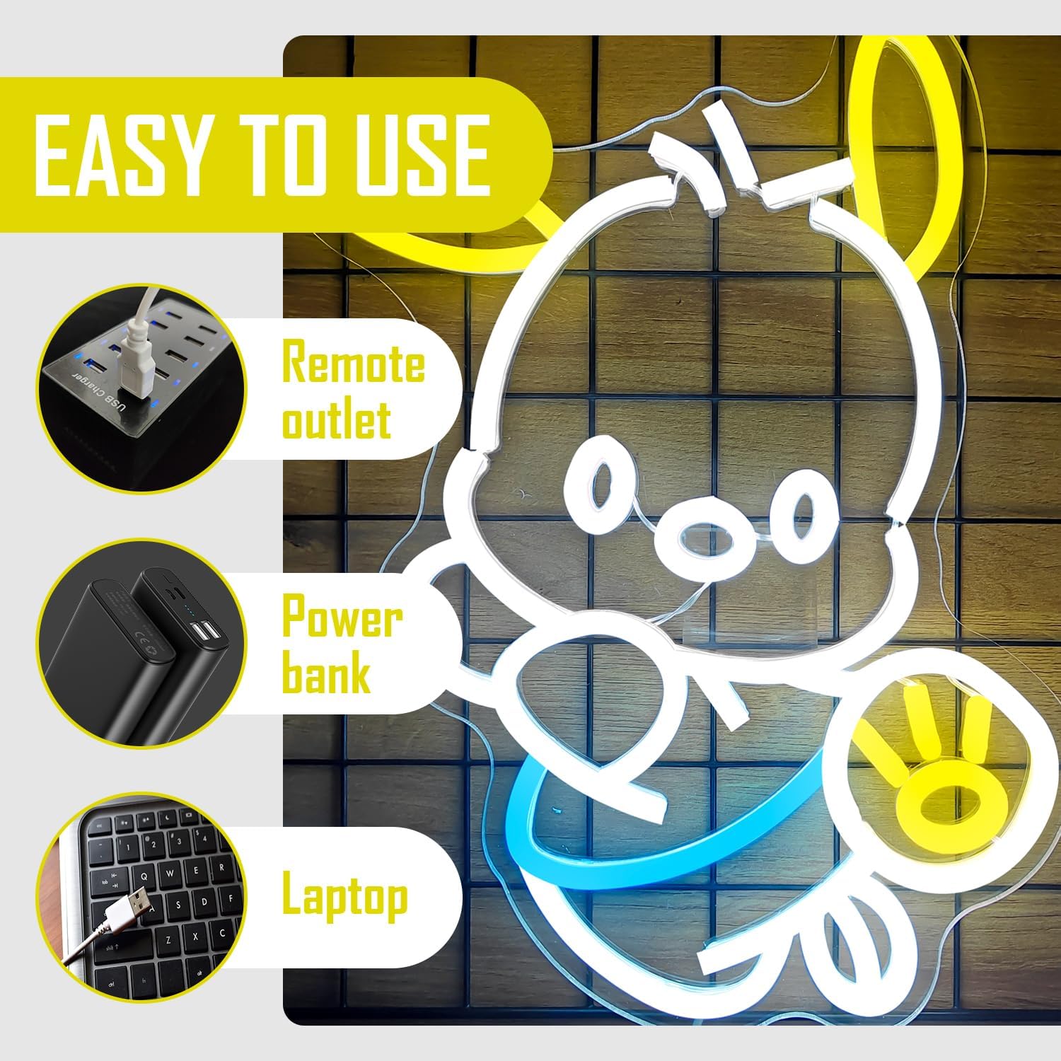 Pocha Dog Neon Sign for Wall Decor Animal Led Light Room Decor Dimmable Japanese Neon Light up sign for Girls Backdrop Bedroom Kids Teens Birthday Gift - Image 4