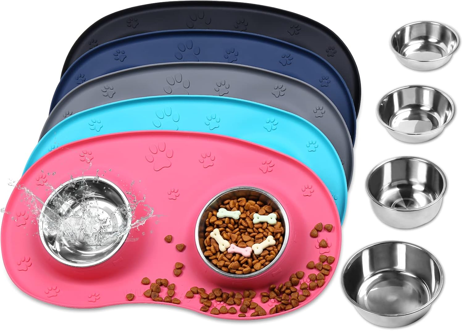 VIVAGLORY Dog Bowls Set, Double Stainless Steel Feeder