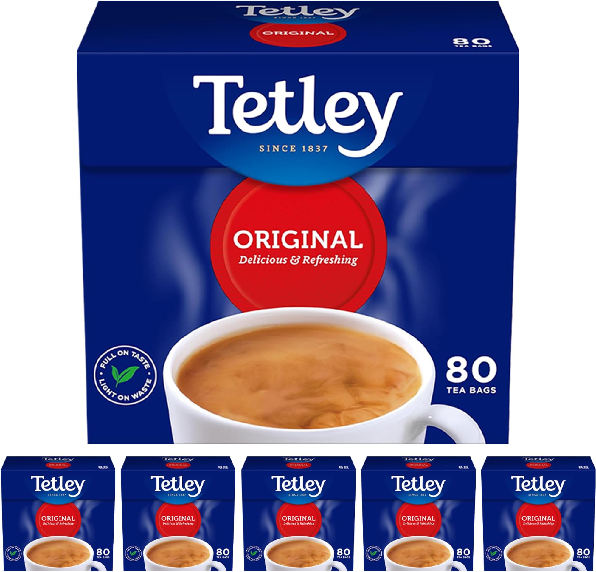 Original Black Tea Bags - Full Flavoured British Brew - Perfect for Breakfast or Anytime - Rainforest Alliance Certified - 480 Teabags (6x80 Pack)