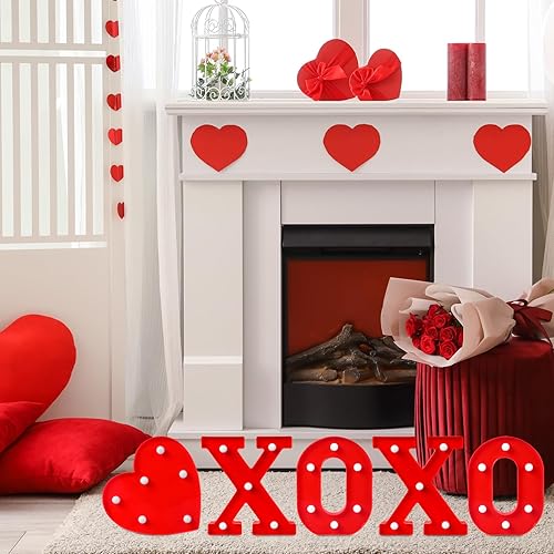 Miniatura 5 de EDYCON Letrero con luces para el día de San Valentín, decoración de mesa, letras con luz LED, funciona con pilas, para decoración del hogar, fiesta,