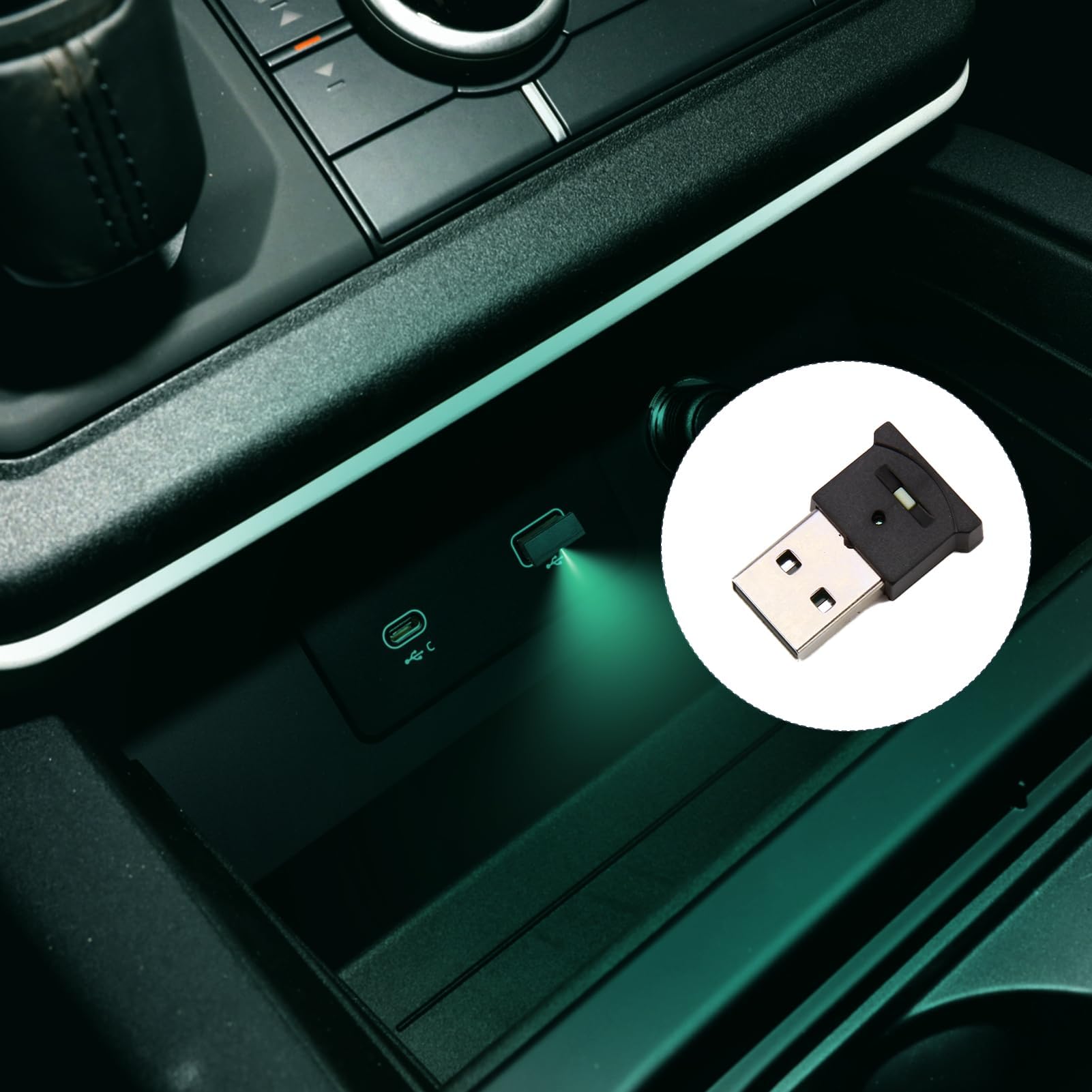 Luci LED USB Per Auto - 5PCS Blu Ghiaccio, Mini Luci Ambiente Per Interni Auto - Foto 9