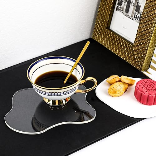 Miniatura 3 de Posavasos de acrílico, posavasos transparentes para escritorio, posavasos de acrílico para escritorio, costa irregular transparente, posavasos de