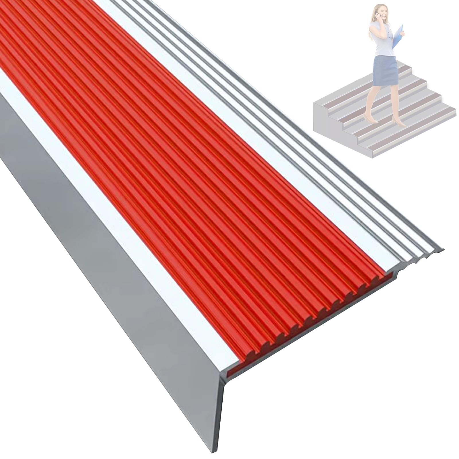 Borde de aluminio para escalera a prueba de óxido autoadhesivo