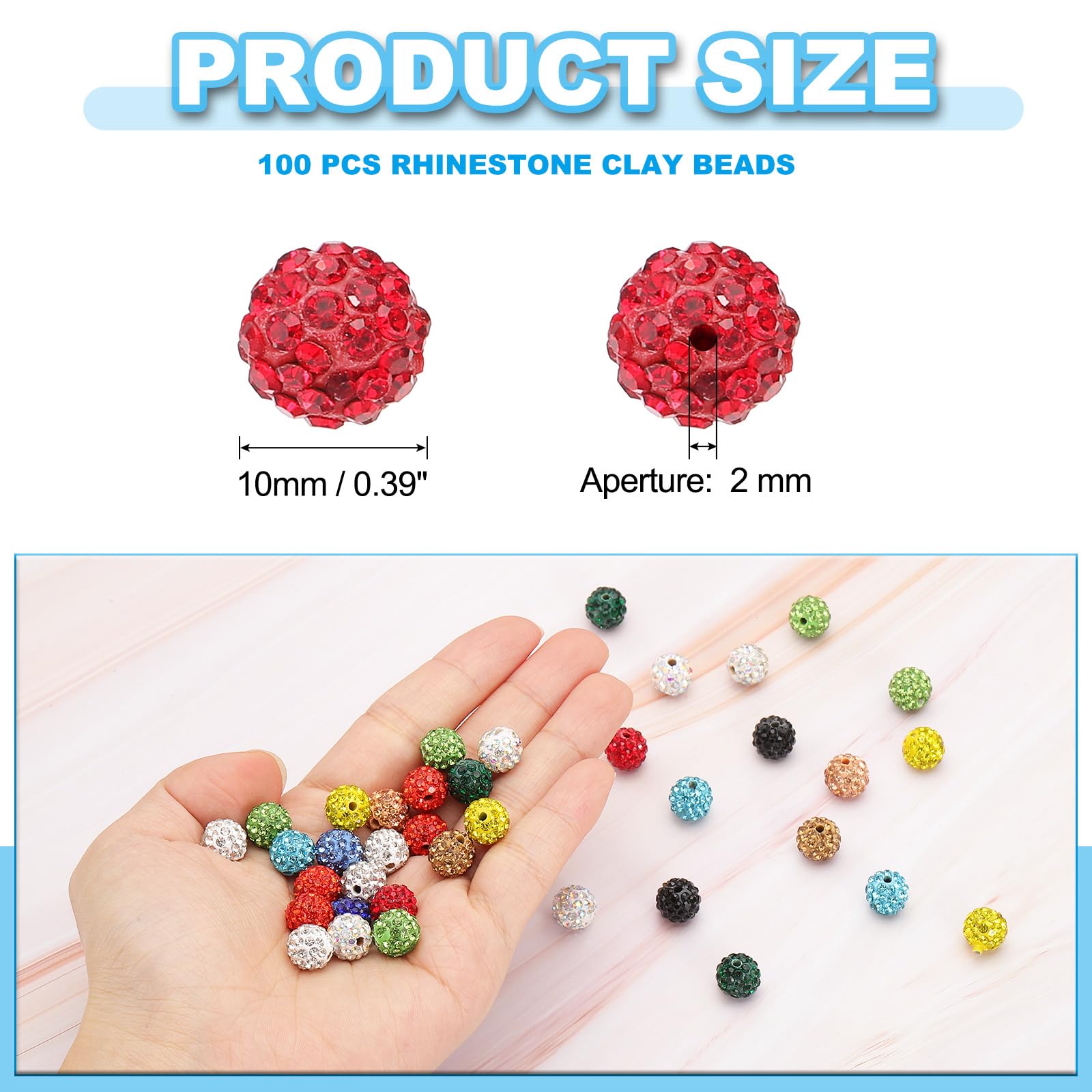 PATIKIL 10mm Rhinestone Beads - Image 2