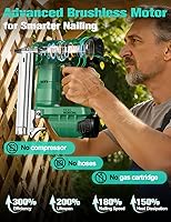 Vista 2 de KIMO - Pistola de uñas de calibre 18 inalámbrica con batería de 2.0 Ah x 2 y cargador rápido, 5000 clavos, disparo de un solo contacto, 180