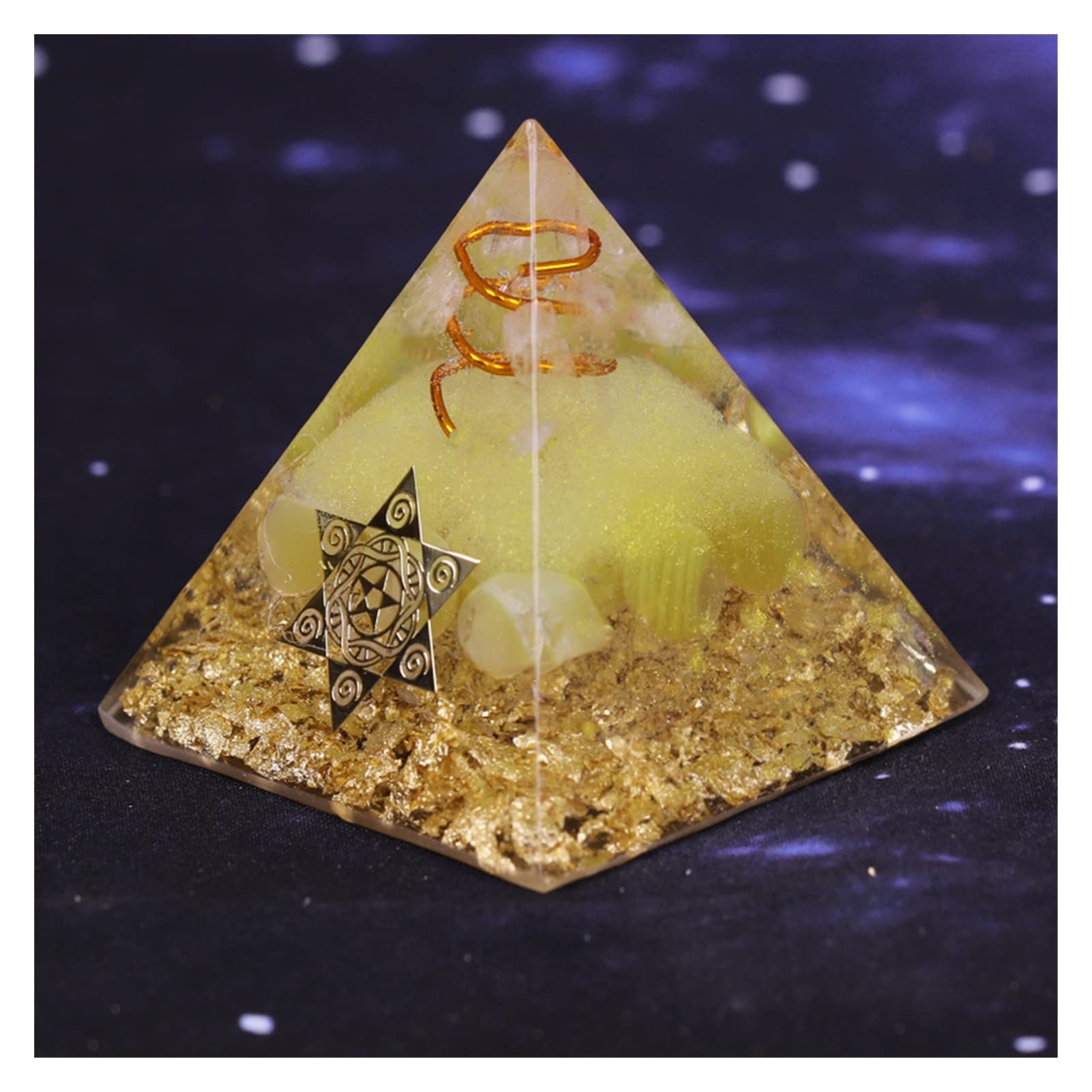 Amazon.co.jp: ピラミッドは幸運のイエロー クリスタル ピラミッドを