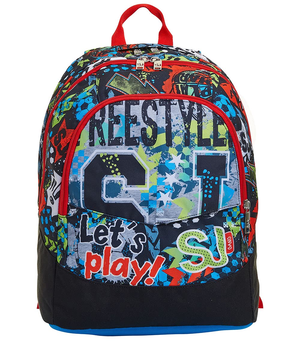 Sj Gang Maxi Gang Backpack, Black Fantasy, Elementary and Middle School