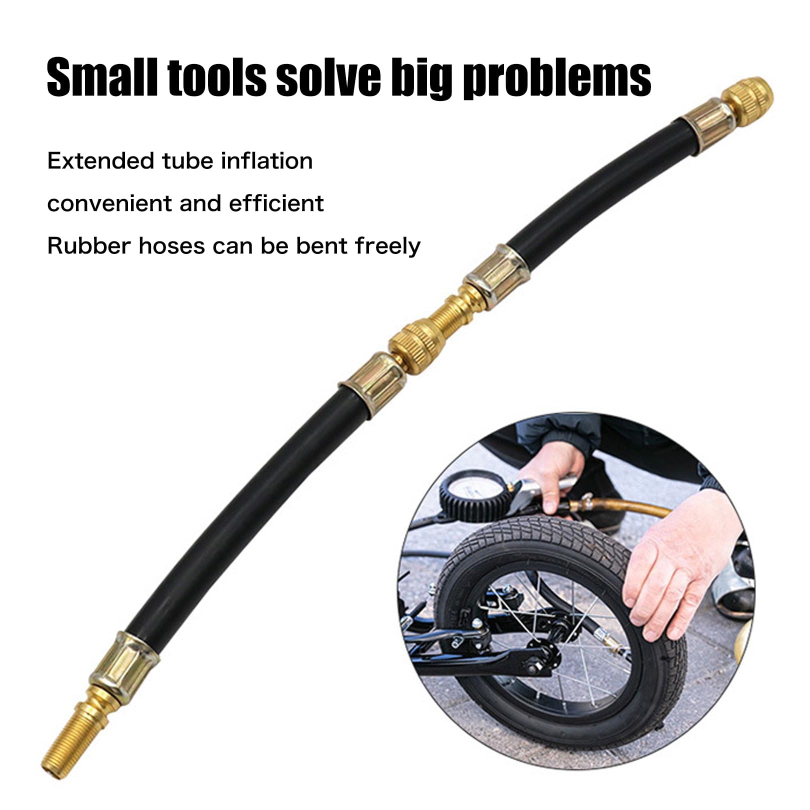 2 Stk Ventilverlängerung Autoventil Verlängerung,Reifenventilverlängerung 100mm,Flexible Tire Valve Extenders,Reifenventil Verlängerung Adapter,Gummi Reifen Ventilverlängerung für Auto Scooter Fahrrad - 5