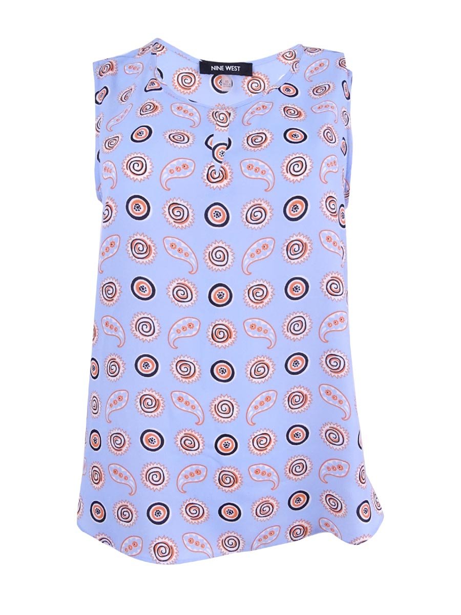 NINE WEST Top estampado con abertura para mujer