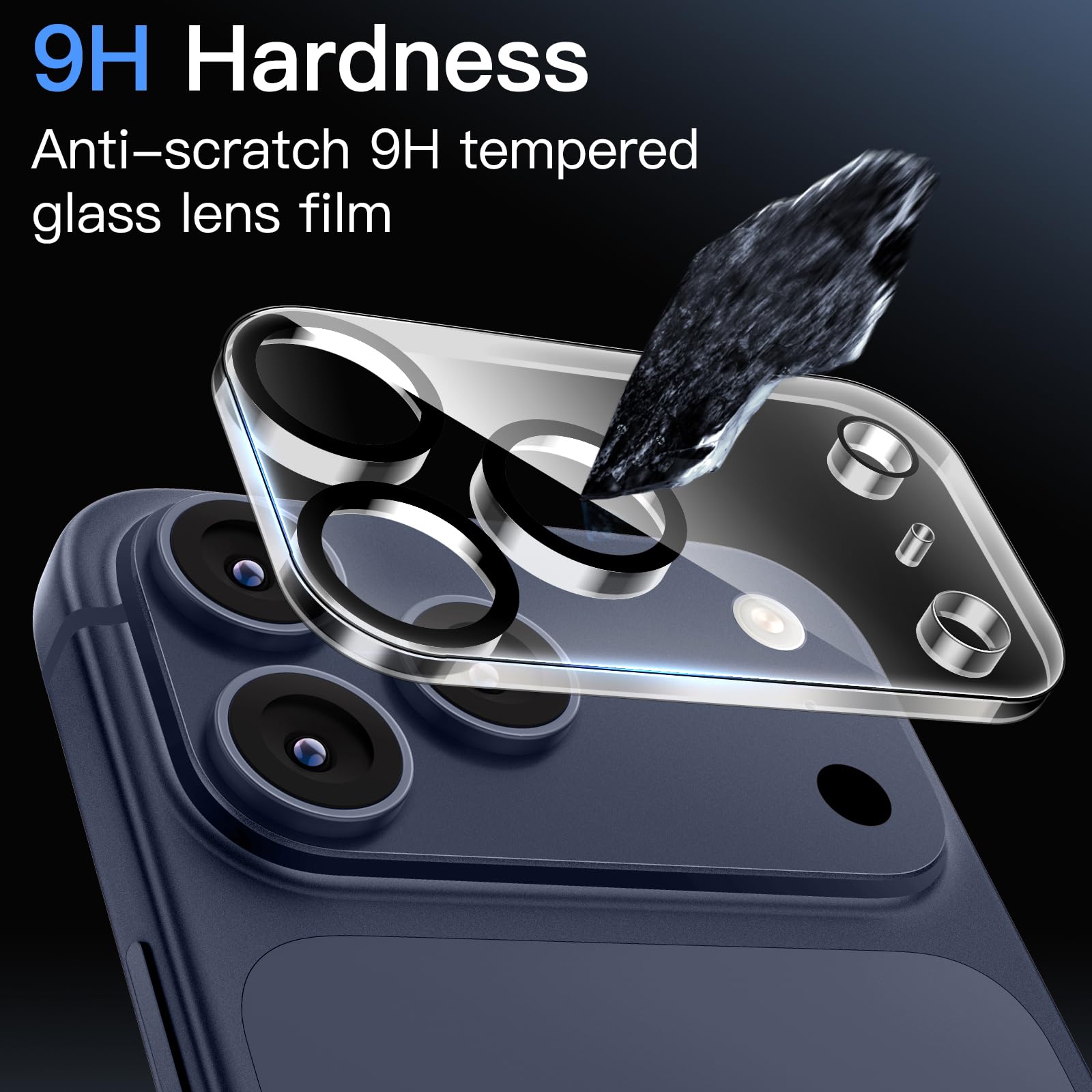 JETech Pellicola Fotocamera per iPhone 17 Pro Max 6,9 Pollici, 9H Vetro Temperato, Antigraffio, Compatibile con Cover, Non Influisce Sugli Scatti Notturni, HD Chiaro, Pacco da 3 (Trasparente)