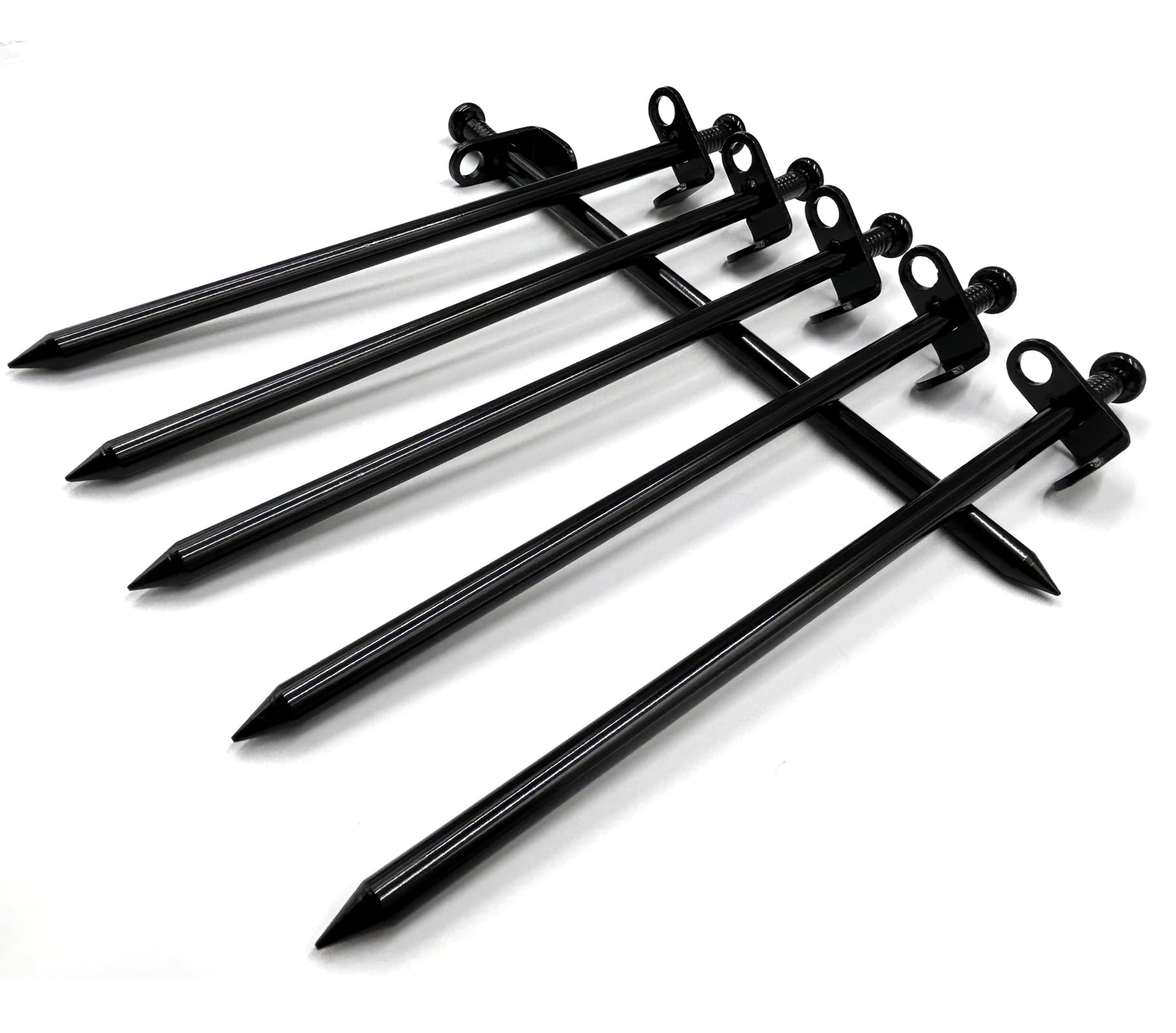 Nexboraque Confezione da 20 picchetti da tenda resistenti, 20 cm, picchetti da campeggio in metallo nero, picchetti per tenda, teloni, infrangibili e flessibili