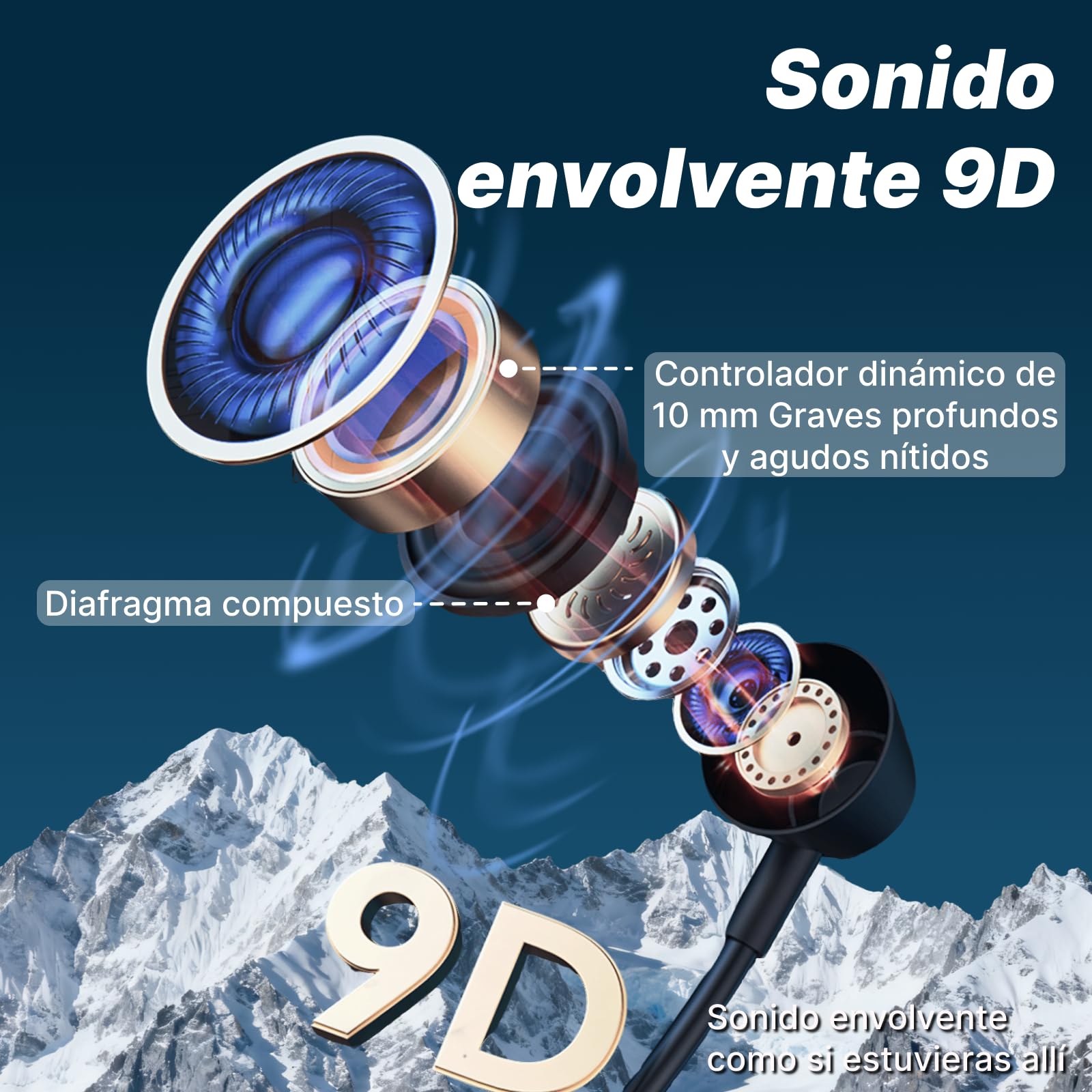 Hmusic H25 Diadema Cuello BT con 200hrs de Autonomía